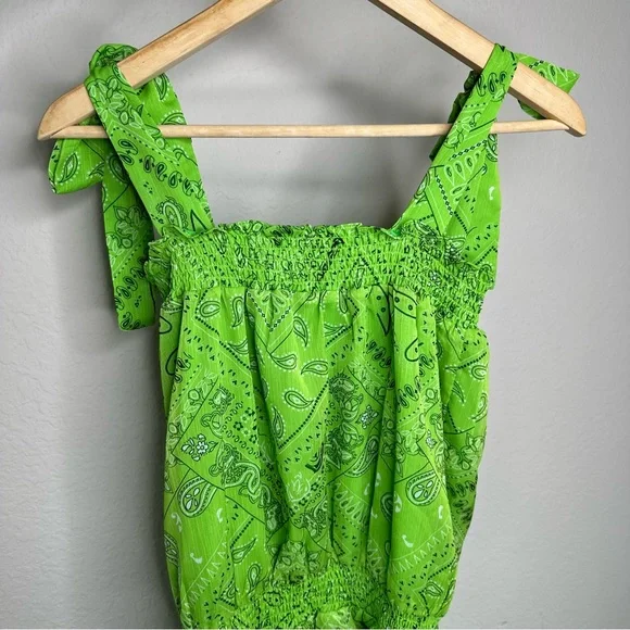 Amanda Uprichard Cotter Green Bandana Paisley Dress - Picture 11 of 17